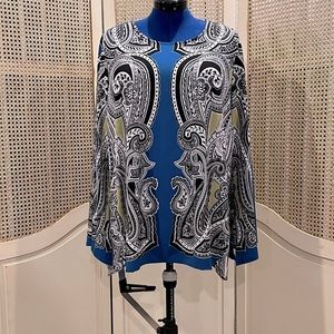 Melissa Paige Blouse - EUC. Vibrant colors. Removable necklace included.